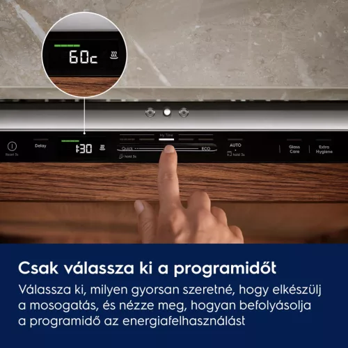 Electrolux E62LD210S beépíthető mosogatógép, 14 teríték, FlexiMax fiók, AirDry szárítás