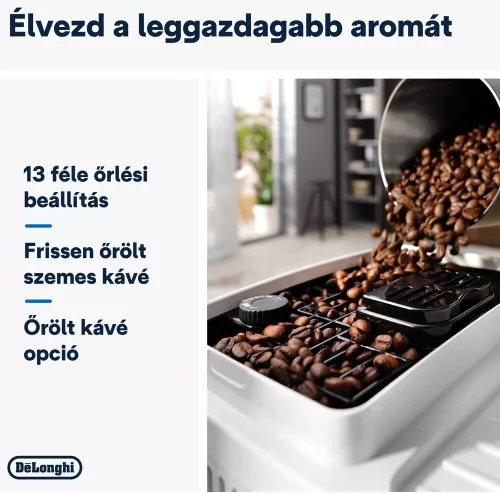 De’Longhi ECAM220.61.W Magnifica Start Milk automata presszó kávéfőző, 1450 W, fehér
