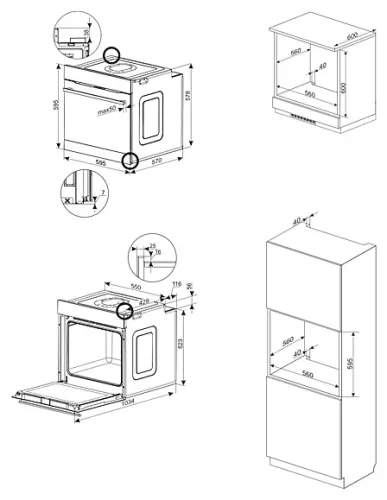 Amica ED3765171W F-type beépíthető sütő, 77 l, fehér (5906006578732)