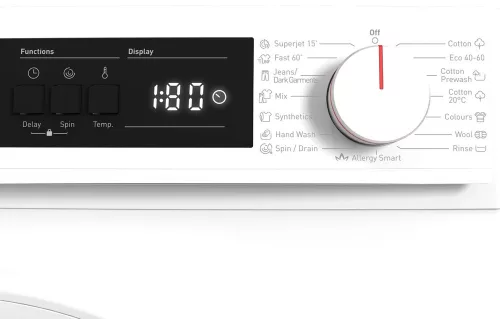 SHARP ES-NFA6101WC-EE elöltöltős mosógép, 6 kg, C energiaosztály, 1000 ford./perc, fehér