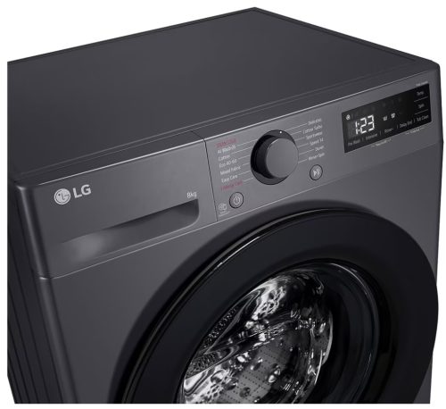 LG F2WR508SBM 8 kg, max. 1200 ford./perc, Gőzelöltöltős mosógép, AI DD™ technológia, Keskeny kialakítás