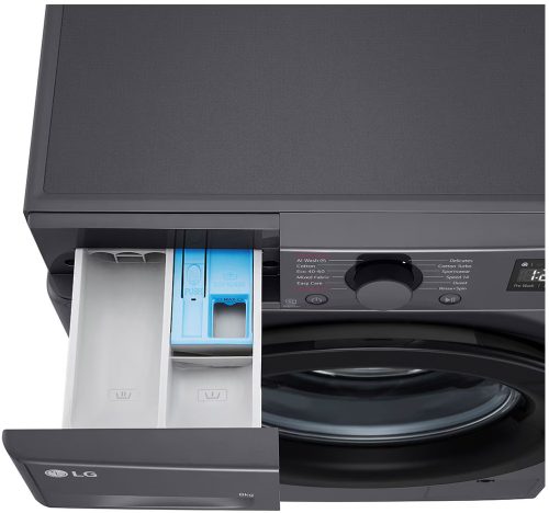 LG F2WR508SBM 8 kg, max. 1200 ford./perc, Gőzelöltöltős mosógép, AI DD™ technológia, Keskeny kialakítás