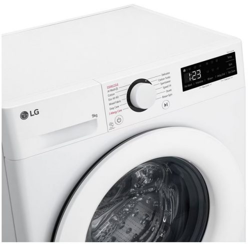 LG F2WR509SWW elöltöltős mosógép, 9 kg, max. 1200 ford./perc, Gőzmosógép, AI DD™ technológia, Keskeny kialakítás