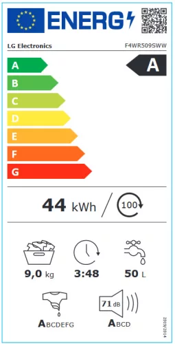 LG F4WR509SWW elöltöltős mosógép