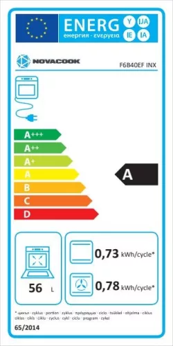 NOVACOOK F6B40EF INX inox kombinált tűzhely