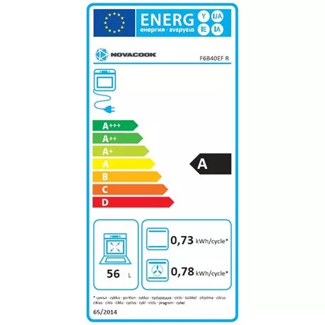 NOVACOOK F6B40 meggypiros kombinált gáz-elektromos tűzhely, légkeveréses sütővel