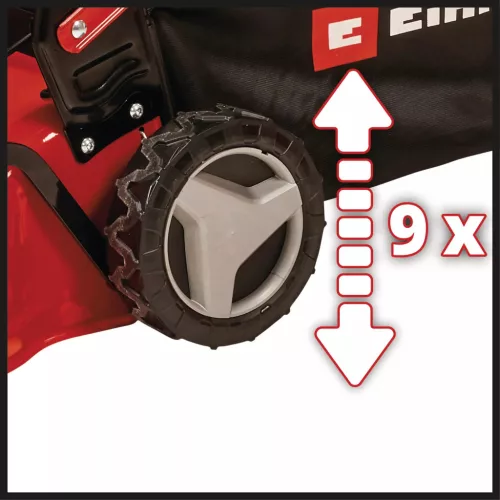 EINHELL GC-PM 46/5 S benzines fűnyíró 46 cm vágásszélességgel, hátsókerék-meghajtással