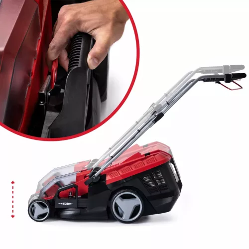 Einhell GE-CM 36/36 Li (2×4,0 Ah) akkumulátoros fűnyíró, 36 cm vágásszélességgel