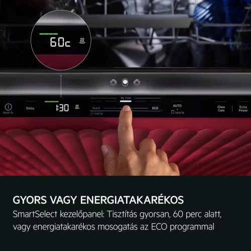 AEG GI6220D2SN fekete beépíthető mosogatógép, 14 teríték, EasyFlex fiók, AirDry szárítás, inverteres motor
