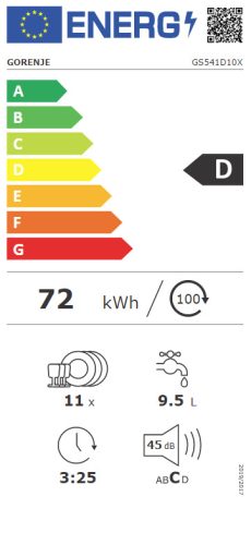GORENJE GS541D10X keskeny mosogatógép
