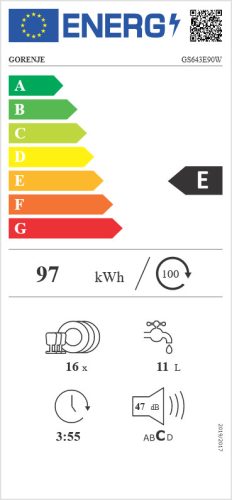 GORENJE GS643E90W mosogatógép