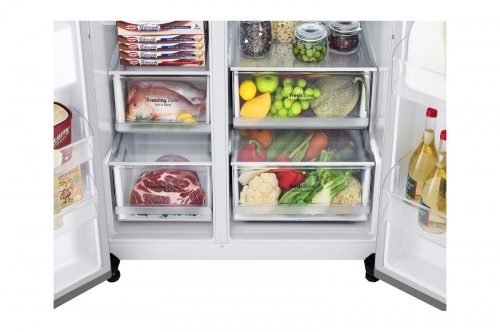 LG GSJV70PZTE Door-in-Door™ Side-by-Side hűtőszekrény, DoorCooling+™ és ThinQ™ technológia, 635L kapacitás