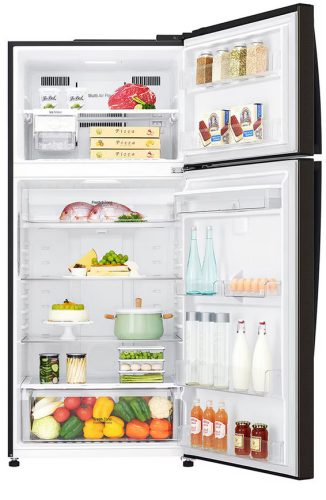 LG GTF744BLPED felülfagyasztós hűtőszekrény, DoorCooling+™ és ThinQ™ technológia, 509L kapacitás