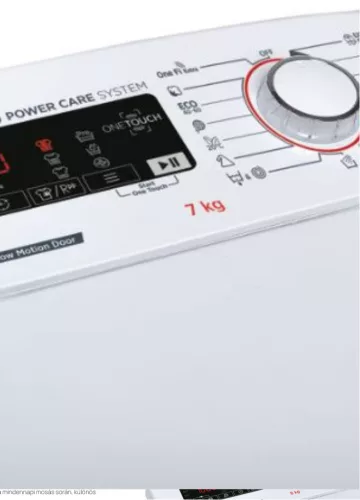 HOOVER H3TSM47TAMCE-S felültöltős mosógép, 7 kg, 1400 centrifuga, GŐZ, INVERTER