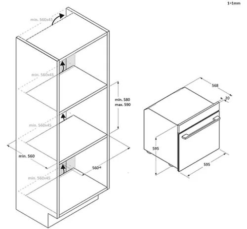 Haier H6 ID66C3YTB beépíthető multifunkciós sütő, 78 l, A++, AirFry, hOn alkalmazás
