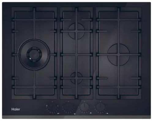 Haier HAVG5D4TB beépíthető gázfőzőlap, 4 főzőzóna, wok égő, Preci Flame