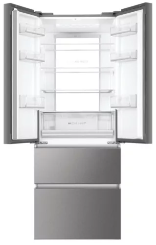HAIER HB17FPAAA francia ajtós hűtőszekrény, 446 l, platina inox