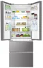 HAIER HB17FPAAA francia ajtós hűtőszekrény, 446 l, platina inox