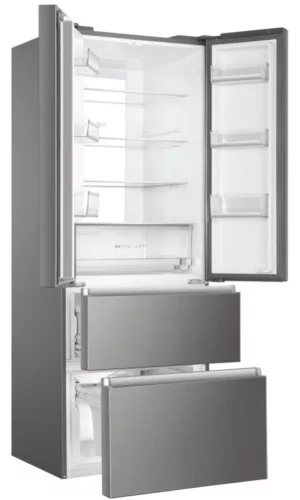 HAIER HB17FPAAA francia ajtós hűtőszekrény, 446 l, platina inox