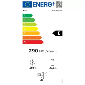   HAIER HCR3818ENPTE 4 ajtós hűtőszekrény, E energiaosztály, fekete
