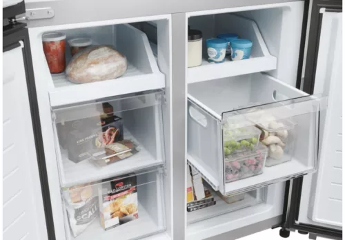 HAIER HCR3818ENPTE 4 ajtós hűtőszekrény, E energiaosztály, fekete