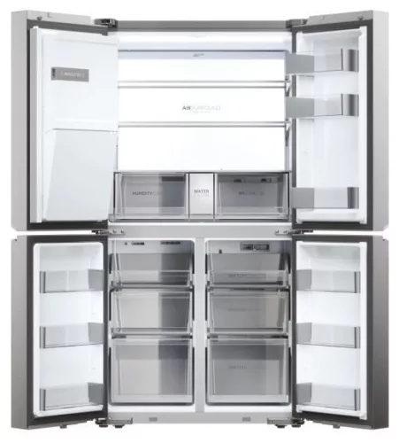 HAIER HCR7918EIMP négyajtós többajtós hűtőszekrény 601 l, No Frost, E energiaosztály, platina inox