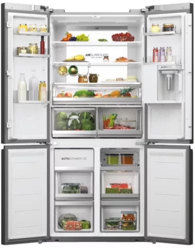 HAIER HCW7819EHMP 4 ajtós hűtőszekrény, 467 l, platina inox