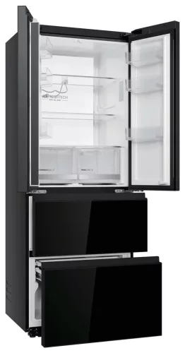 Haier HFKR5718DNGB négyajtós hűtőszekrény, D energiaosztály, No Frost, fekete