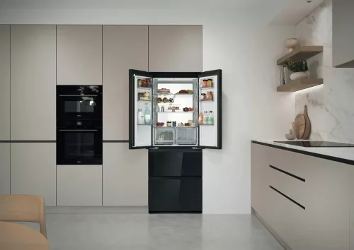 Haier HFKR5718DNGB négyajtós hűtőszekrény, D energiaosztály, No Frost, fekete
