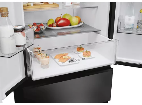 Haier HFR3718ENGB többajtós No Frost hűtőszekrény, 402 l, E energiaosztály, fekete