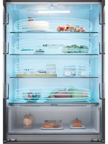 Haier HFR3718ENGB többajtós No Frost hűtőszekrény, 402 l, E energiaosztály, fekete