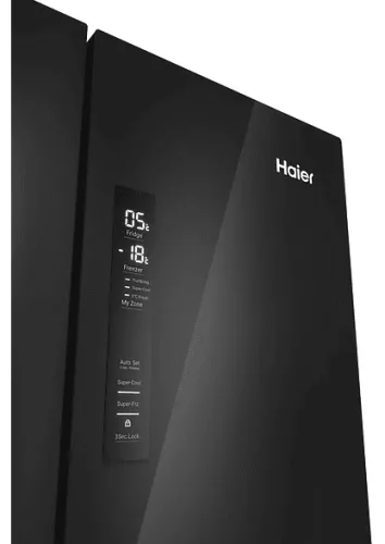 Haier HFR3718ENGB többajtós No Frost hűtőszekrény, 402 l, E energiaosztály, fekete