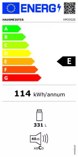 HAUSMEISTER HM3502E hűtő egyajtós 331 l