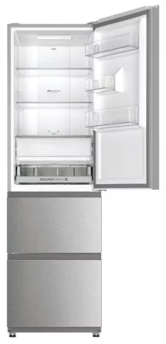 HAIER HTR3518ENMX 3 ajtós alulfagyasztós hűtőszekrény 303 l E inox