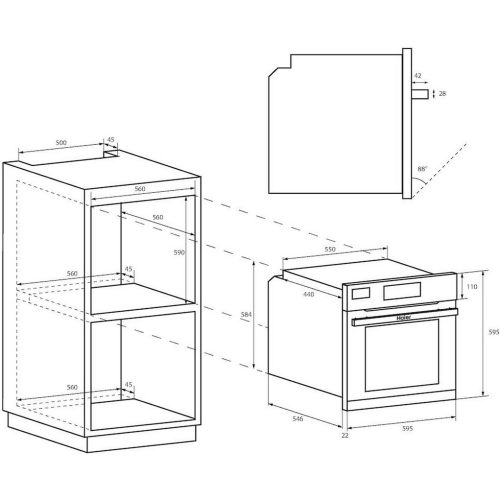 HAIER HWO60SM2F3BH4 beépíthető sütő