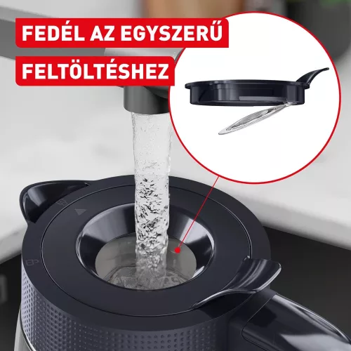TEFAL KO2G08E0 Morning Glass üveg vízforraló, 2000 W, kék háttérvilágítással