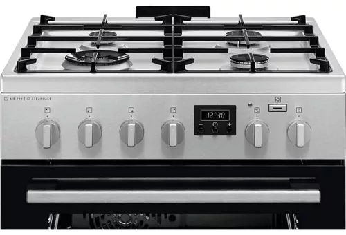 ELECTROLUX LKK664221X kombinált tűzhely, inox, 58 l sütőtér, SteamBake és AirFry