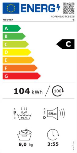 HOOVER NDPEH9A3TCBEXS-S hőszivattyús szárítógép