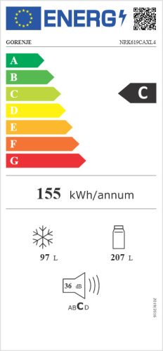 GORENJE NRK619CAXL4 No-Frost alulfagyasztós hűtőszekrény
