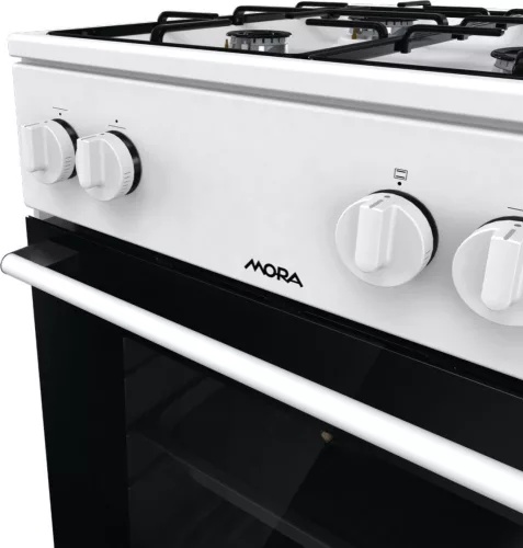 MORA P2241AW1 szabadonálló gáztűzhely, 4 gázégő, 70 literes sütő, A energiaosztály