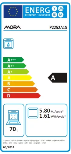 MORA P2252A1S gáztűzhely