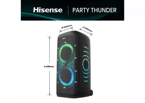 Hisense PARTY THUNDER 620 W Bluetooth bulihangszóró, Bluetooth 5.4, AI fényjáték