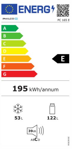 PHILCO PC 165 E alulfagyasztós hűtőszekrény 2+3 év garancia