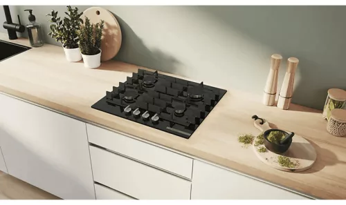 Bosch PPP6A6I40 beépíthető gázfőzőlap FlameSelect 60 cm, edzett üveg, öntöttvas rács