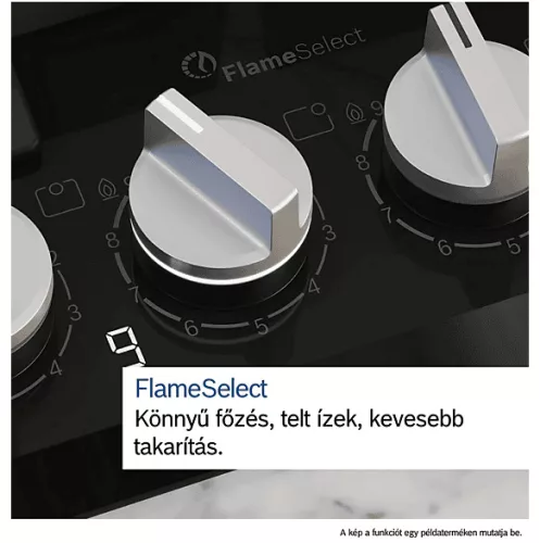 Bosch PPP6A6I40 beépíthető gázfőzőlap FlameSelect 60 cm, edzett üveg, öntöttvas rács