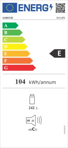 GORENJE R4142PS fagyasztó nélküli egyajtós hűtőszekrény