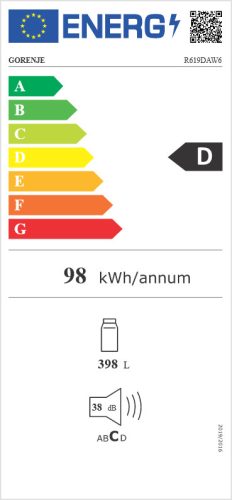 GORENJE R619DAW6 fagyasztó nélküli egyajtós hűtőszekrény