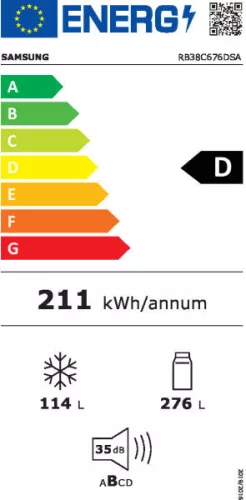 Samsung RB38C676DSA/EF alulfagyasztós hűtőszekrény inox 