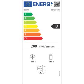 HISENSE RB5K330GSFD alulfagyasztós hűtőszekrény