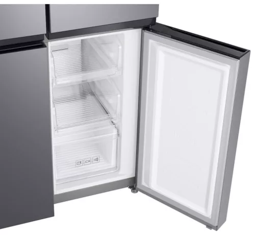 Samsung RF48A401EM9/EO francia ajtós hűtőszekrény, 488 L, matt ezüst, digitális inverter kompresszor, vízvezeték nélküli vízadagoló